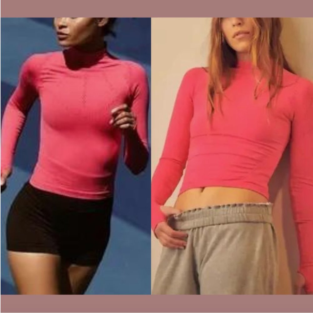 NEW‎ $88 Free People Good Karma High-Neck Layer Pink [ SZ XS / S ] #6150